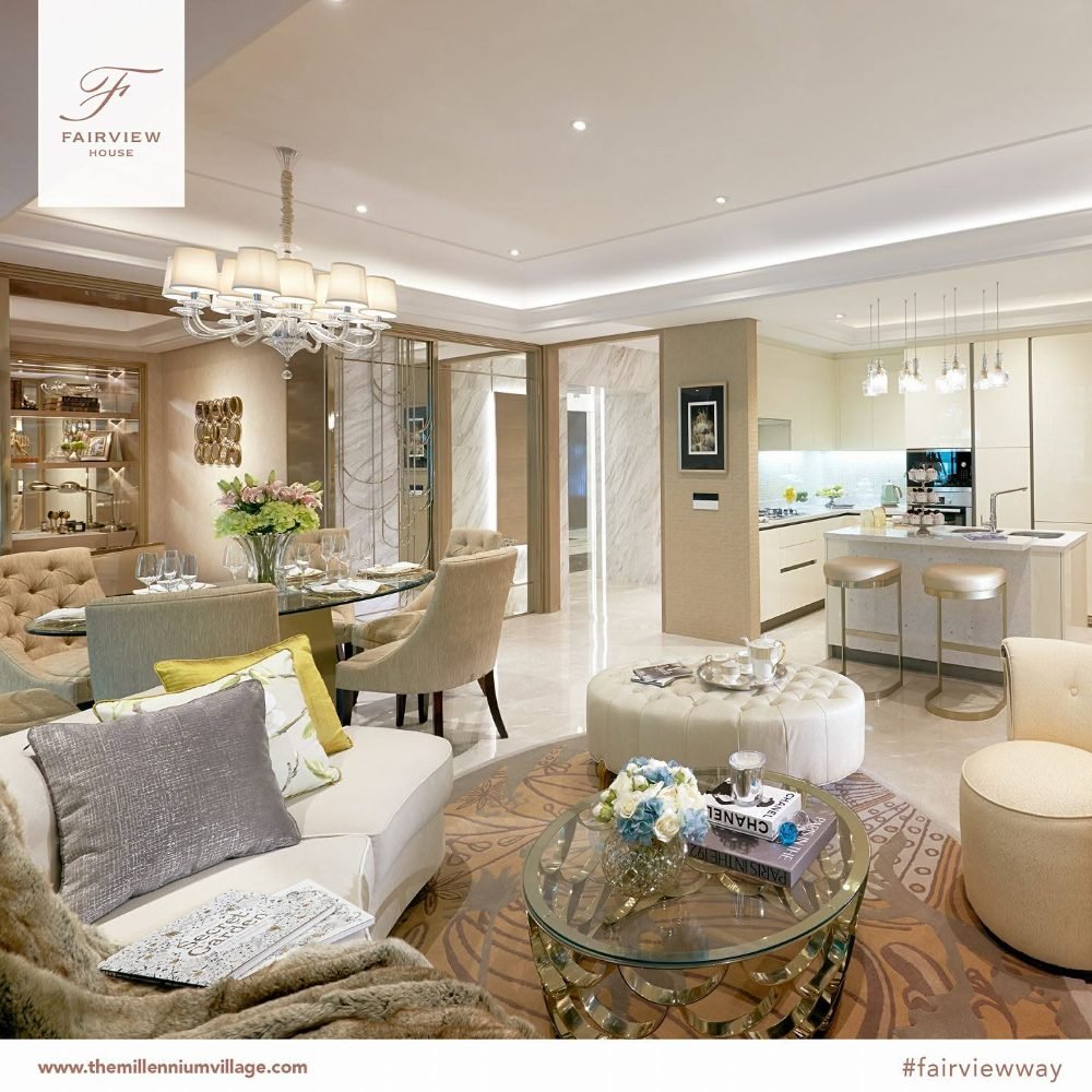 Fairview House — living, dining & kitchen